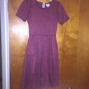 𝅺Lularoe burgundy Amelia dress size xs extra small